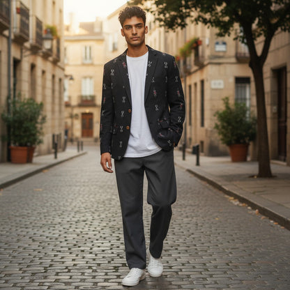 Handloom Men's Black Blazer