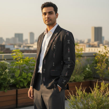 Handloom Men's Black Blazer