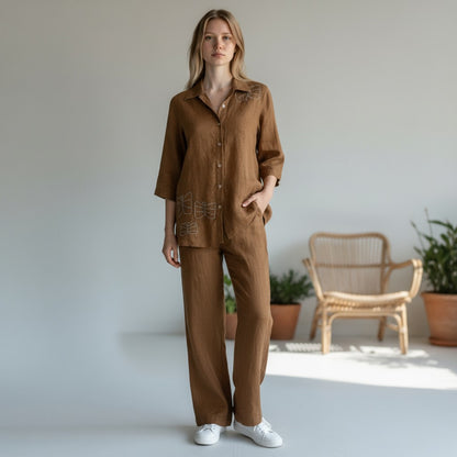 Handloom Mustard Coords Set