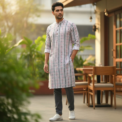 Handloom Mens White Kurta