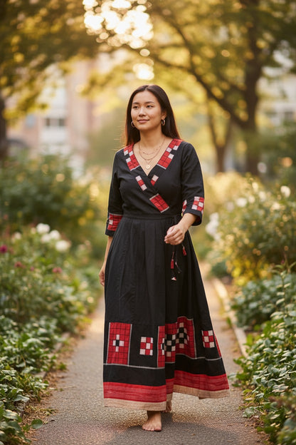 Handloom Black Passapalli Kurta Set