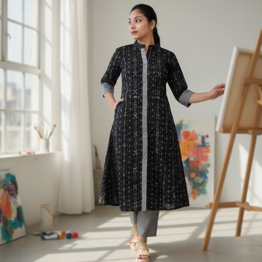 Handloom Women Stylish Stright Cut Kurta & pant Set