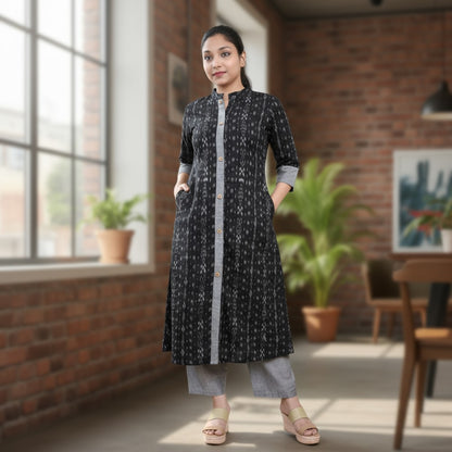 Handloom Women Stylish Stright Cut Kurta & pant Set