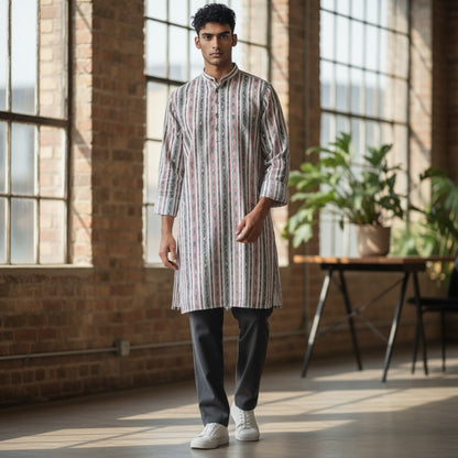 Handloom Mens White Kurta