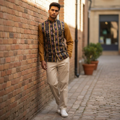 Men's Cotton Mustard Modi Jacket