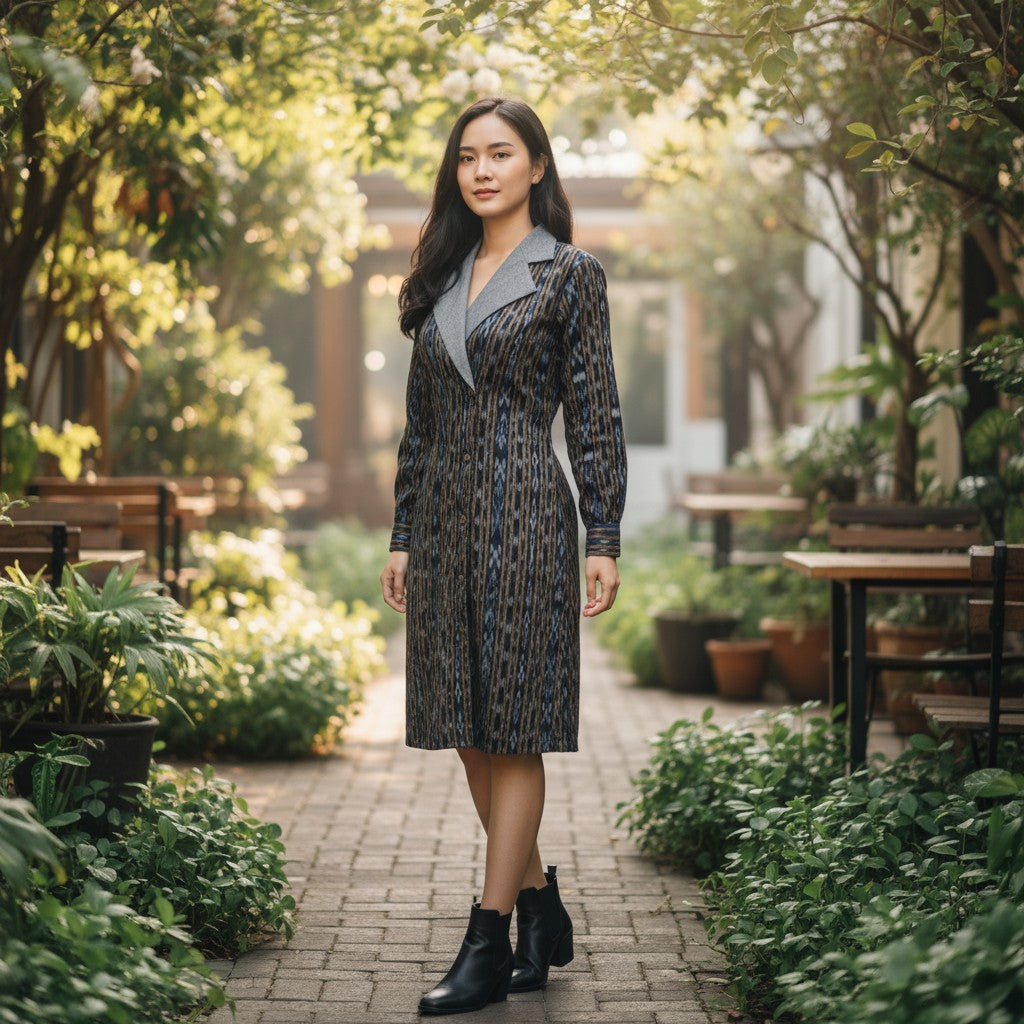 Handloom Stylish Coat Dress