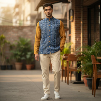 Men's Cotton Blue Modi Jacket