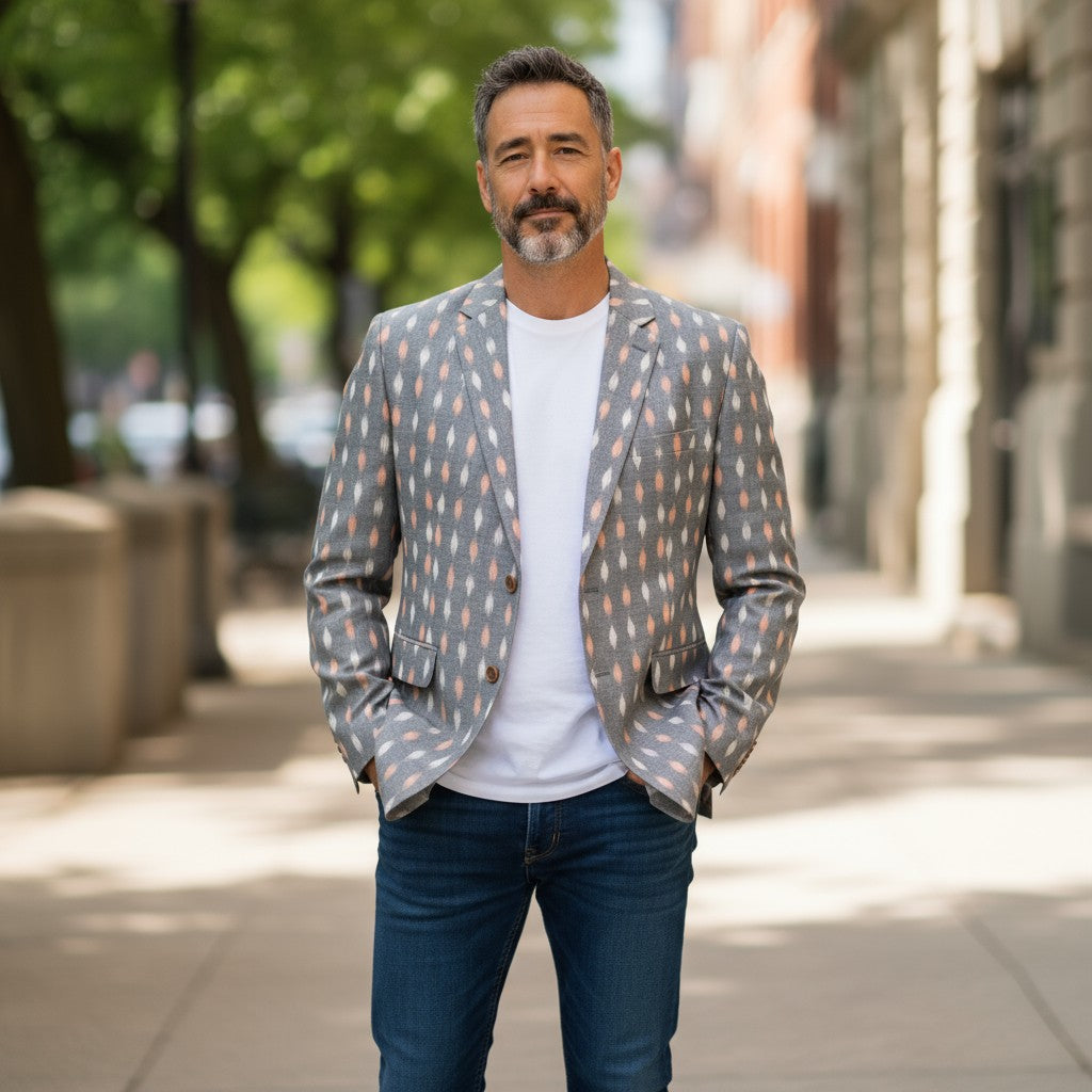 Handloom Men's Grey Blazer