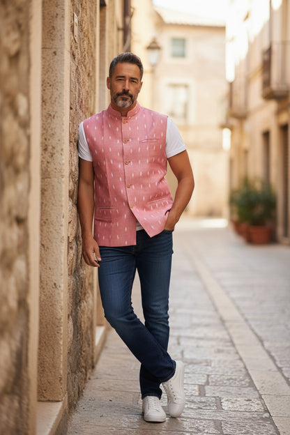 Handloom Pink Modi Jacket