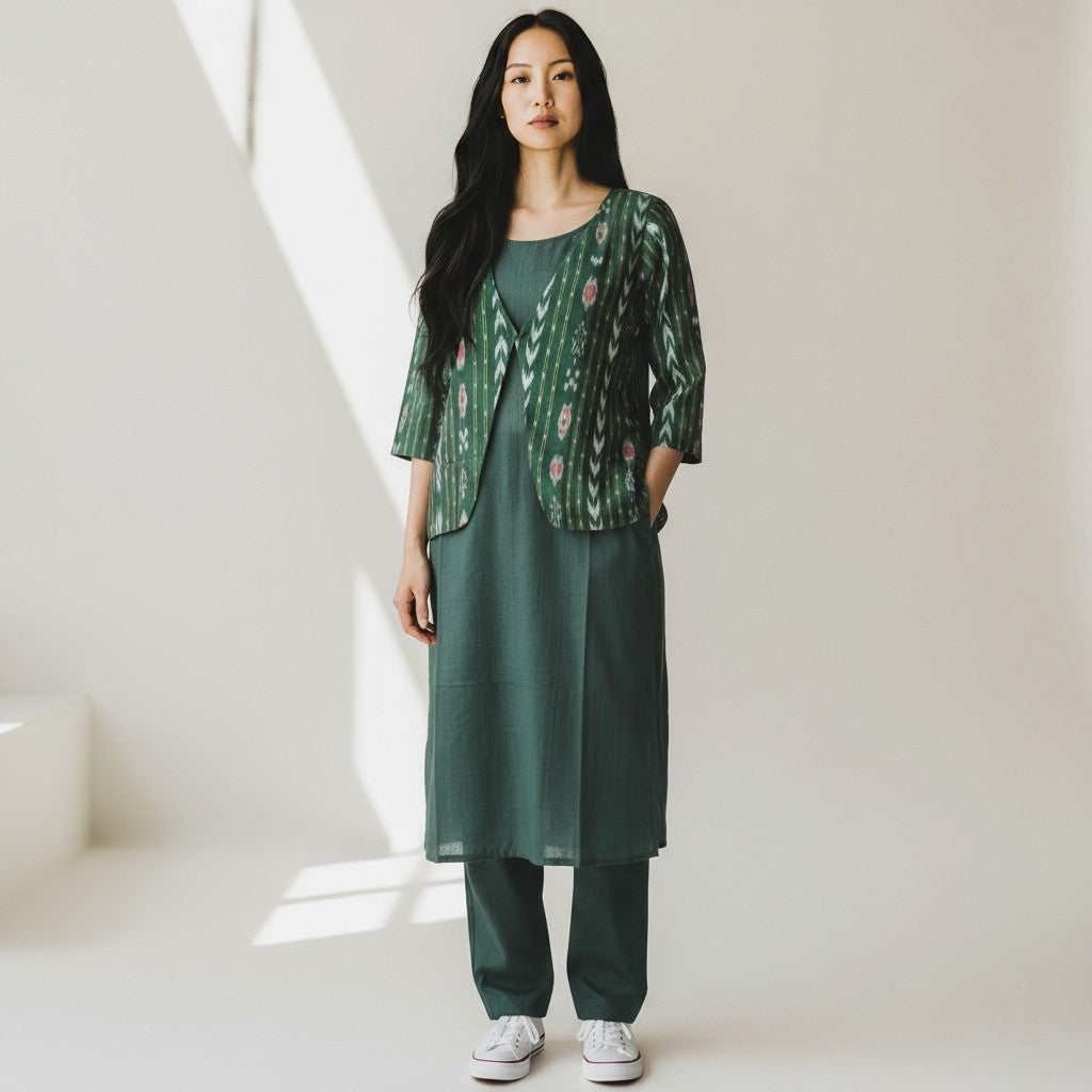 Hanadloom Kurta Pant & Jacket Set