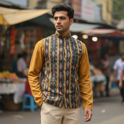 Men's Cotton Mustard Modi Jacket