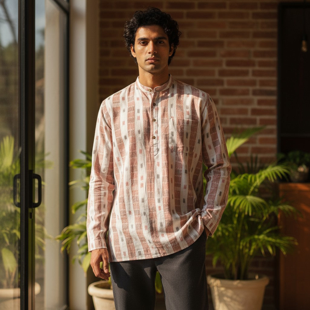 Handloom Mens Short Kurta