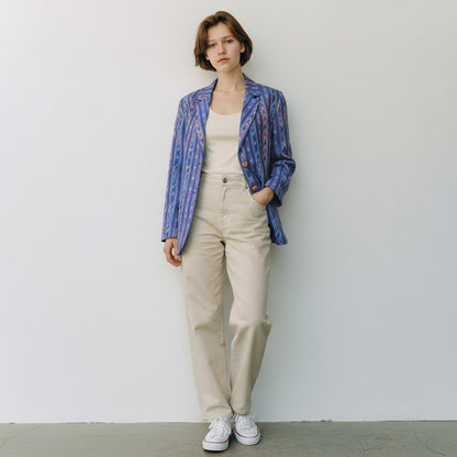 Handloom Women's Blue Cotton Blazer