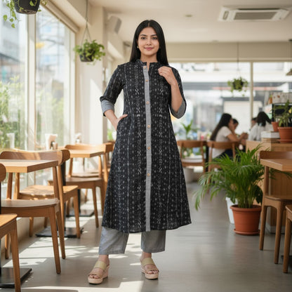 Handloom Women Stylish Stright Cut Kurta & pant Set