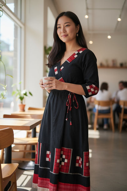 Handloom Black Passapalli Kurta Set