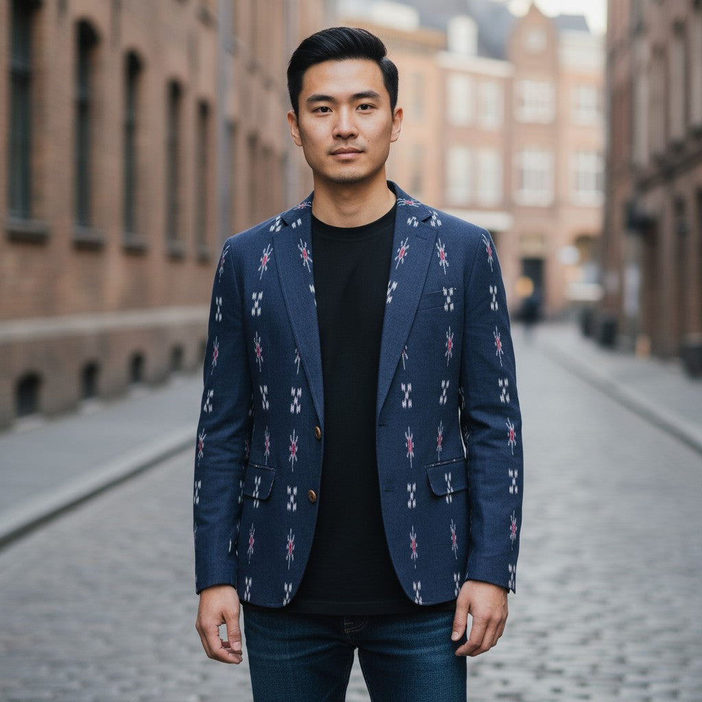 Handloom Men's Blue Blazer