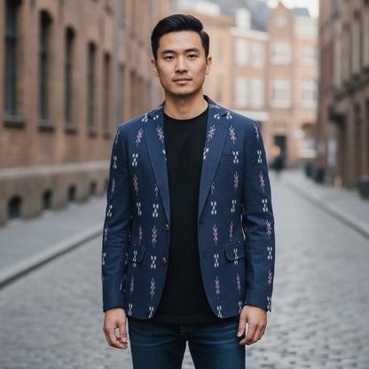 Handloom Men's Blue Blazer