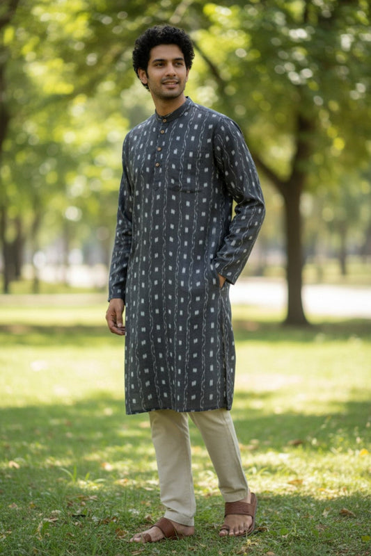 Handloom Men's Black Kurta