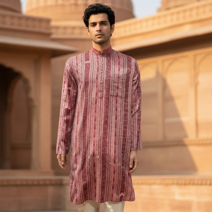 Handloom Men's Pink Kurta