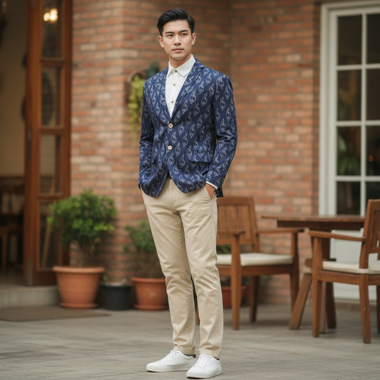 Handloom Mens Blue Blazer