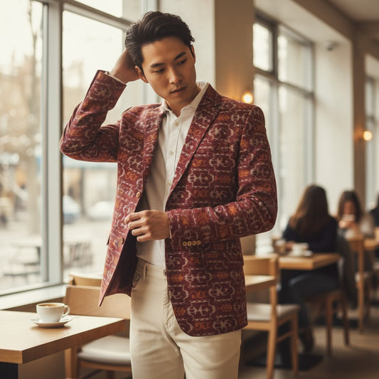 Handloom Men's Maroon Blazer