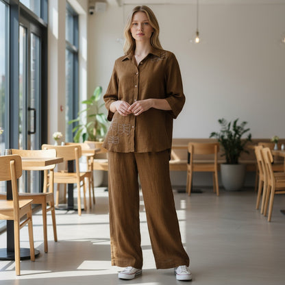 Handloom Mustard Coords Set