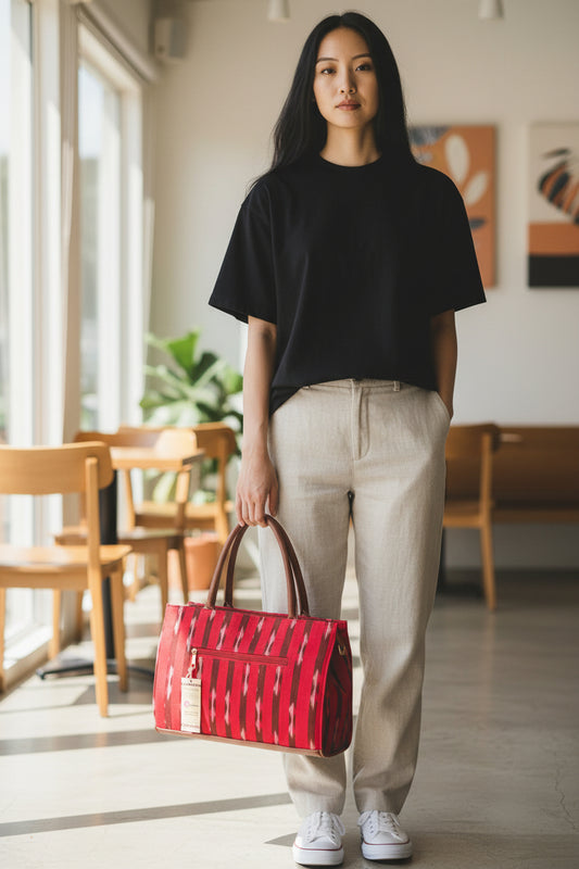 Handloom Red Handbag