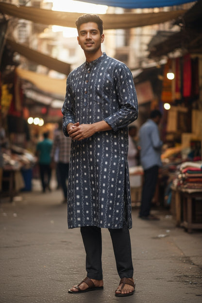Handloom Men's Black Kurta