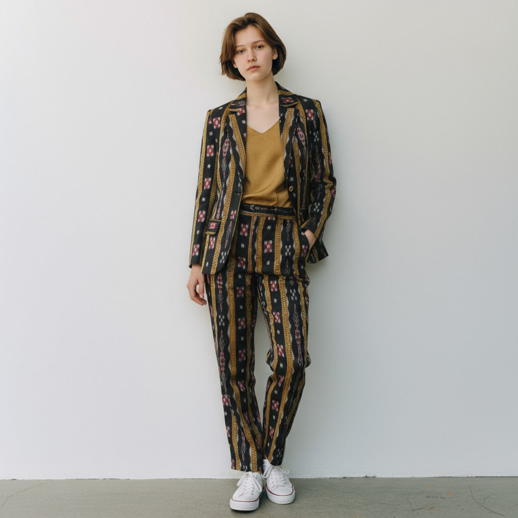 Women Black Passapali Blazer Suit