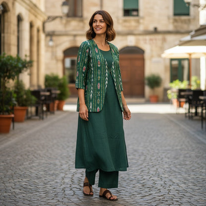 Hanadloom Kurta Pant & Jacket Set