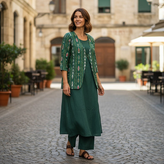 Hanadloom Kurta Pant & Jacket Set