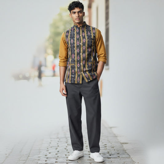 Men's Cotton Mustard Modi Jacket