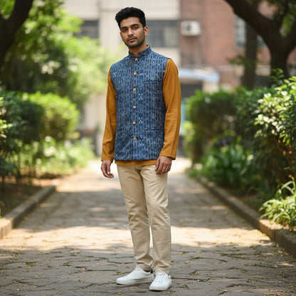 Men's Cotton Blue Modi Jacket