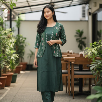 Hanadloom Kurta Pant & Jacket Set