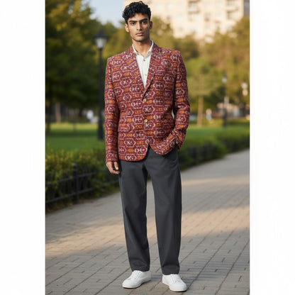 Handloom Men's Maroon Blazer