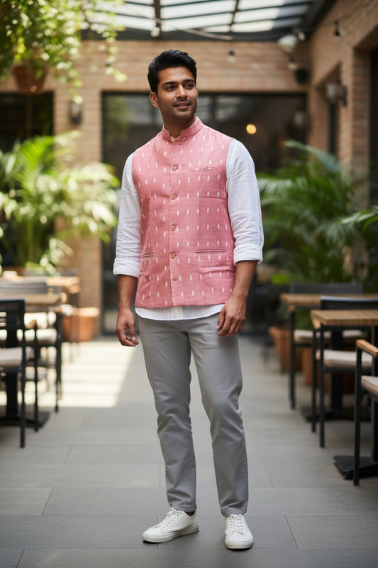 Handloom Pink Modi Jacket