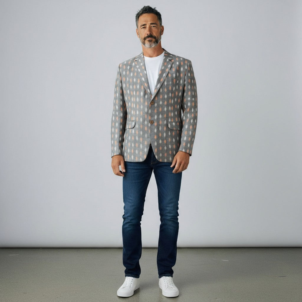 Handloom Men's Grey Blazer
