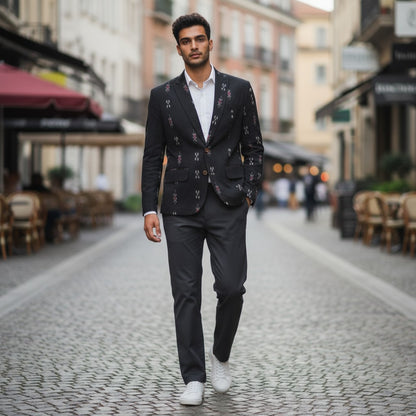 Handloom Men's Black Blazer