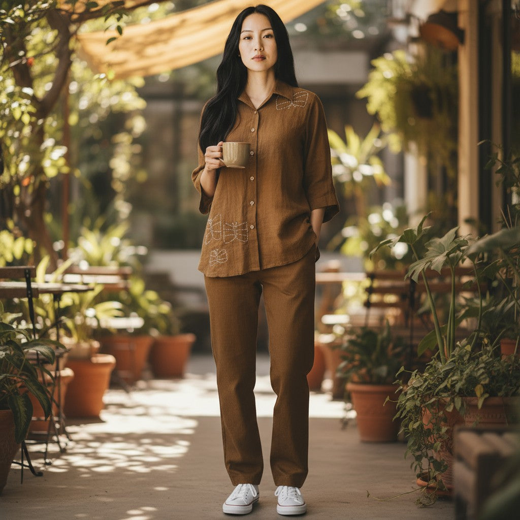 Handloom Mustard Coords Set