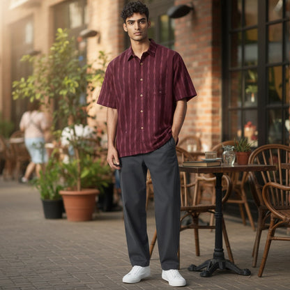 Handloom Men's Maroon Shirt
