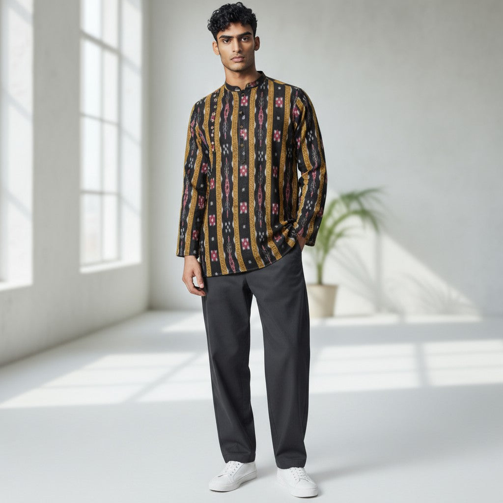 Handloom  Men's Pasapali Short Kurta