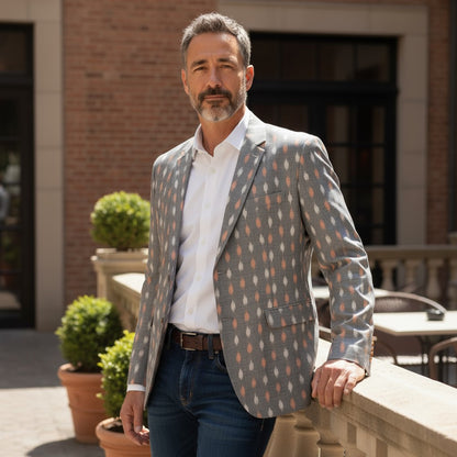 Handloom Men's Grey Blazer