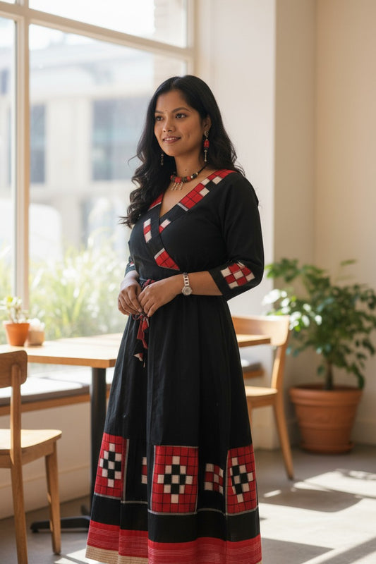 Handloom Black Passapalli Kurta Set