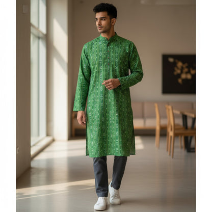 Handloom Mens Green Kurta