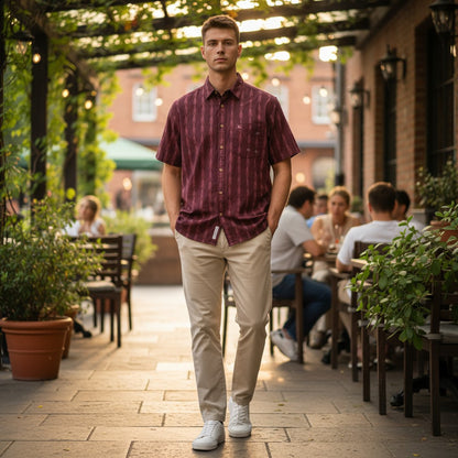 Handloom Men's Maroon Shirt